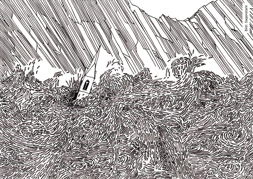 Sagenstark. Neue Sagen aus der Schweiz. Die Abmachung. Kirche von Küblis versinkt in der Landquart